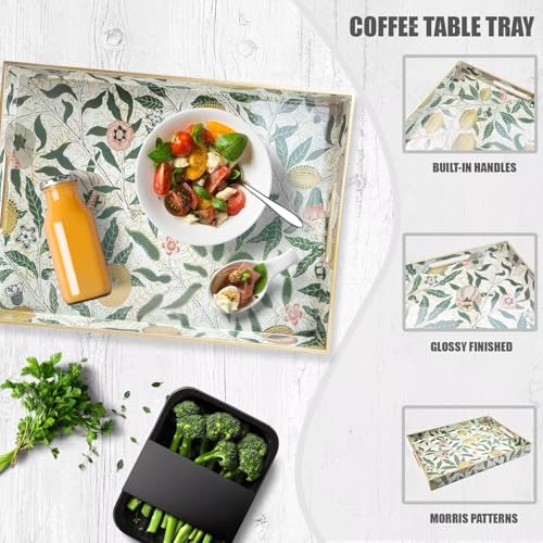 Spsyrine Plastic Serving Tray with Handles for Coffee Table, Lemon - color: Multi L