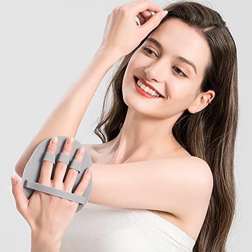 2 Pack Soft Silicone Shower Brush, Body Exfoliating Skin Massage Scrubber - color: 1 Pars_green+gray