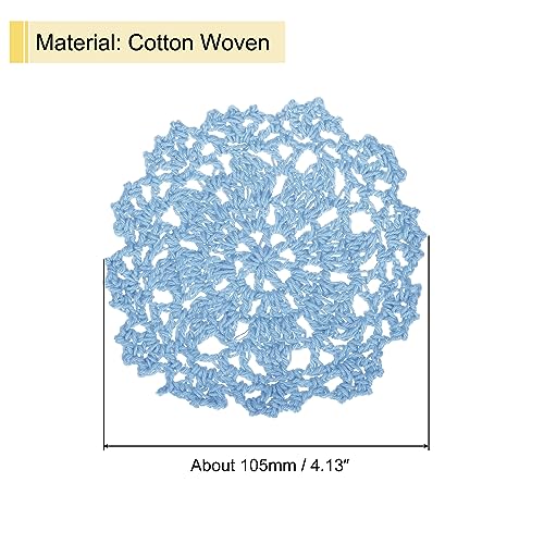 uxcell Fabric Coasters, 8pcs 4" - Cotton Woven Crochet Doilies, Lace Embroidery Cup Mat with Floral Pattern for Wedding Party Decoration (Light Blue) - color: Light Blue