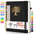 PERCUN Spiral Notebook 300 Numbered Lined Pages Hardcover Journal 8.5"x11" - color: Black, size: A4 size (8.5in x 11.5in)