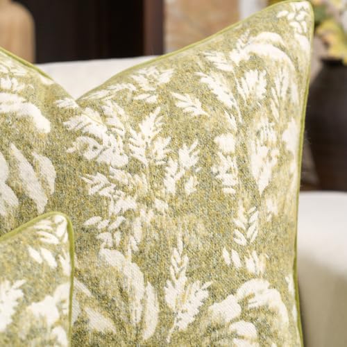 Alerfa Light Green Neutral Floral Pillow Cover 12 x 20 Inch, Vintage Rectangle Couch Fall Throw Pillow Cover Soft Decorative Farmhouse Accent Pillowcase for Living Room Bedroom - color: Light Green, size: 20" x 12" (Pack of 1)