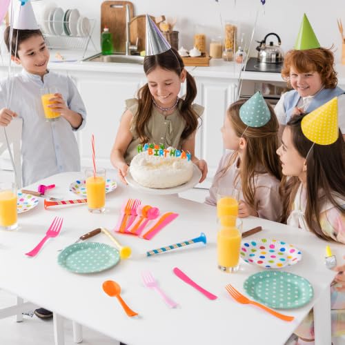 Kochorie 300 Pcs Pink and Orange Plastic Silverware, Heavy Duty Cutlery Set - color: Pink and Orange