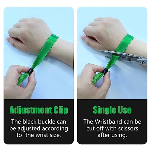 100 Pcs Cloth Wristbands, Disposable Wristbands for Events(Green) - color: GREEN1