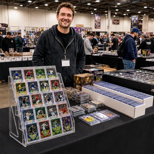 DEEIF 5 Tier Acrylic Trading Card Display Stand for Sports Cards, 2 Pack - size: 5 Tier, 2 Pack