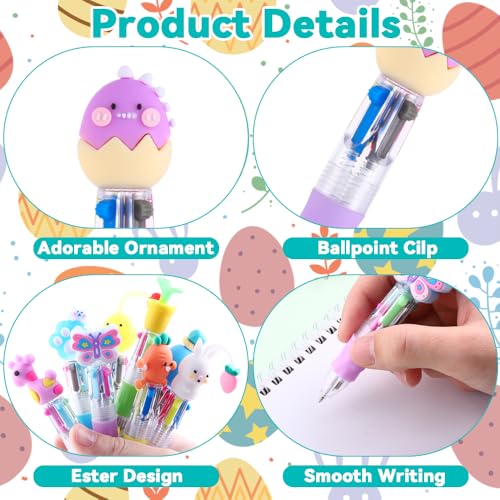 24PCS Easter Fun Pens Cute Bunny Egg Multicolor Gifts Pens Basket Stuffers - style: Easter-24pcs