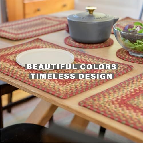 Homespice Cider Barn Jute Braided Placemats, Rect 13x19 Set of 4 - color: Cider Barn