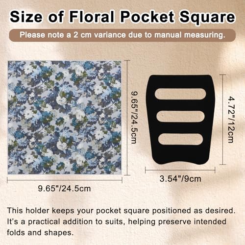 Cotton Floral Handkerchiefs for Men Wedding Evening Daily Work Prom - color: Grey,blue,white,green