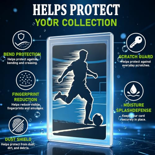 2000 Card Sleeves Hard Plastic, RCPLAGA 3"X 4" Trading Card Holder, 35PT - size: 1000 Hard Sleeves + 1000 Soft Sleeves