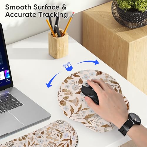 RICHEN Mouse Pad and Keyboard Wrist Rest, 3-in-1 Computer Mousepad and Coaster Set, Non-Slip Keyboard Wrist Rest and Mouse Pad Set Ergonomic Design (YKMWR-59) - color: Ykmwr-59