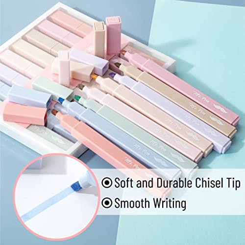 Mr. Pen- Aesthetic Highlighters No Bleed, 8 Pack, Muted Pastel Color | Chisel Tip, Cute Highlighters Assorted Colors for Journaling, Highlighting, Underlining, Fast Dry, Back to School Supplies - color: Muted Pastel Colors, size: 8 Pack