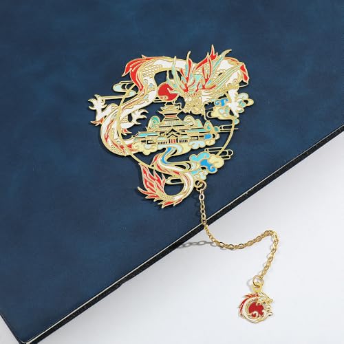 Shan Hai Jing Divine Beasts Bookmark Phoenix Dragon Koi Deer Good Luck Gift - color: Style 2 Gift Boxed