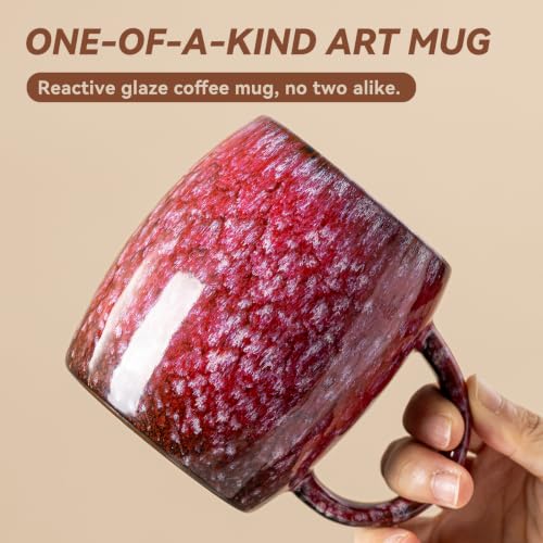 Sakura Snow Ceramic Mug, 14oz Reactive Glaze Coffee Mug, Birthday Gift - color: 14OZ - Sakura Snow · JOY