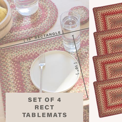 Homespice Cider Barn Jute Braided Table Mats, Rect 10x15 Set of 4 - color: Cider Barn