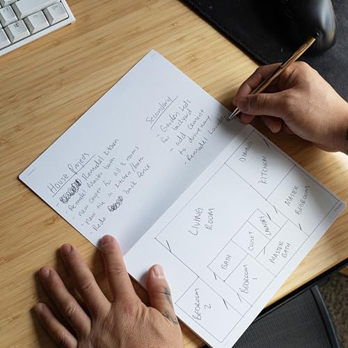 Notsu Dot Grid Desk Notepad, 2 Pack | Tear-Off Landscape Note Pad for Desk - size: 5.5" x 8.5", style: Dot Grid