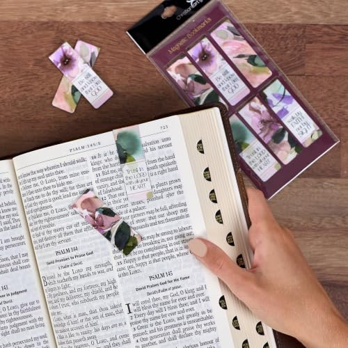 Christian Art Gifts Colorful Inspirational Magnetic Scripture Bookmark Set for Women: Bible Verses, White, Purple, Teal, Pink, Green Multicolor Floral Cute Watercolor Theme for Books, Bibles, Set of 6 - color: Trust in the Lord