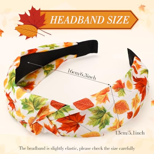8 Pack Fall Headbands for Women, Thanksgiving Knotted Autumn Hairbands - color: Fall serise