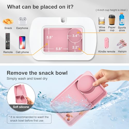 ERGONOV Tablet Pillow Stand for Lap with Snack Bowl and 360° Rotating Arm - color: Pink