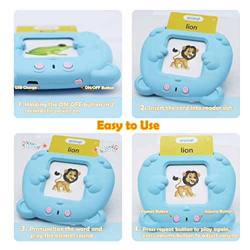 MAYAPHILOS 510 Words Alphabet Talking Flash Cards for 3-8 Years Kids - size: 510 Words English (Blue)