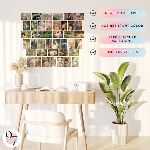 97 Decor Victorian Wall Collage Kit, 40 Vintage Mini Prints, 4x6 - color: Victorian 40x4x6, size: unframed