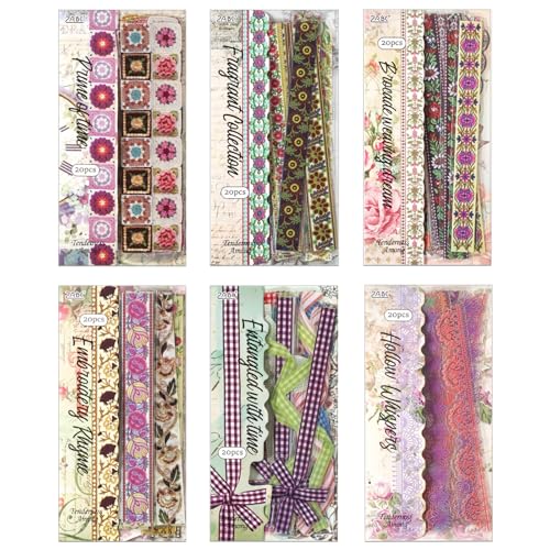 Woven Whispers Sticker Series Scrapbooking Supplies for Junk Journal, 120 Sheets PET Stickers - Vintage Journaling Stickers - color: Woven Whispers Sticker Series