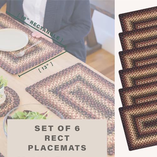 Homespice Prescott Jute Braided Placemats, Rect 13x19 Set of 6 - color: Prescott