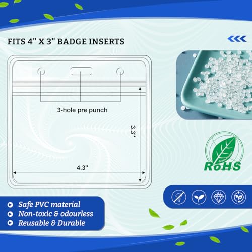 100Pcs Clear Plastic Extra Thick Horizontal Card Holders 4x3 Inch