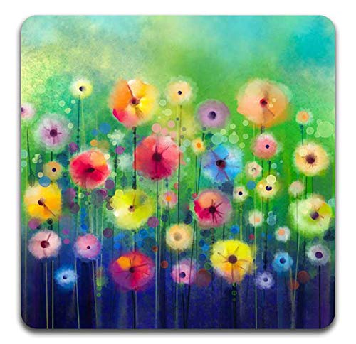Beautiful Watercolor Flowers Square Coaster Set of 4 - color: Beautiful Watercolor Flowers