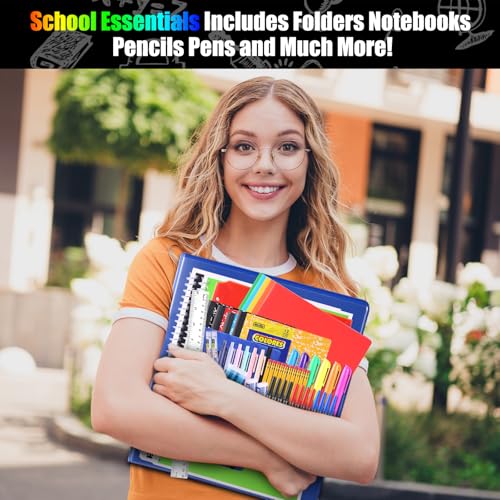 68 Pcs High School and College Back to School Supplies Kit for Student Senior Essential Learning Tools Supply Box