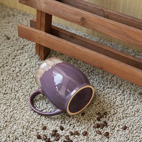 Bosmarlin Extra Large Ceramic Coffee Mug, 24 Oz, Dishwasher and Microwave Safe, Big Oversized Tea Cup, Reactive Glaze (Deep Purple) - color: Deep Purple
