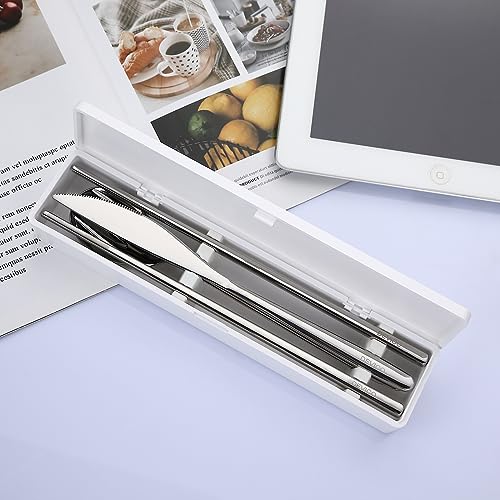 DEVICO Reusable Utensils for Lunch Box,5Pcs Travel Silverware Set with Case