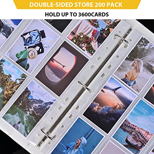 9 Pocket Page Protector, 200 Pack Trading Card Sleeves for Skylanders, MTG, Coupon, Game, Football Cards - size: 200