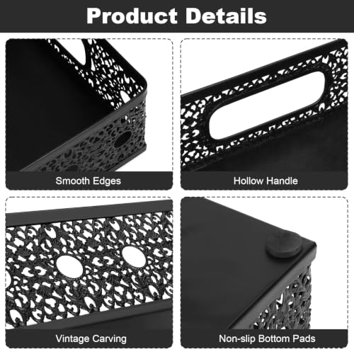 Desk Organizer Tray, 2Pack Office Metal A4 Letter Paper Tray Storage Basket