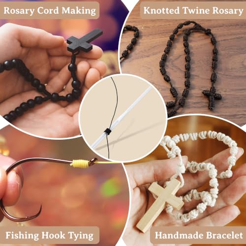 Dunkive 2 Pack Rosary Cord Knotting Tool, Dual Head,White - color: White