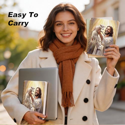 2 Pcs Jesus and Lamb A5 Spiral Notebook Journal, Christian Jesus Gifts - color: Multicolour 0180