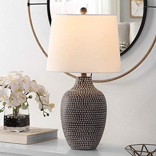 SAFAVIEH Lighting Collection Resler Modern Brown Dot 25-inch Bedroom Living Room Home Office Desk Nightstand Table Lamp (LED Bulb Included)