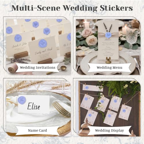 60 Pcs Wax Seal Stickers Set (3 Designs in 1 Pack) - Adhesive Backed Elegant Floral Designs for Wedding Invitation Envelope Seal Stickers Gift Wrapping (Light Purple) - color: Light Purple