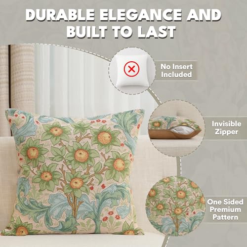 William Morris Orange Tree Arabesques Light Tapestry Pillow Cover 19 x 19in - color: Orange Tree W/Arabesques Light, size: 19" x 19" (Pack of 1)