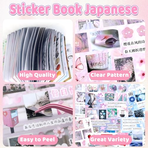 800Pcs Japanese Sticker Book for Journaling Adult, Cute Scrapbook Stickers - style: 800Pcs Pink Mailbox
