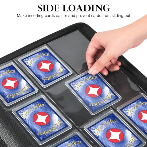 GEAoffice 9 Pockets Top Loader Binder Holds 324 Cards, Zip Closure, Purple - color: Purple