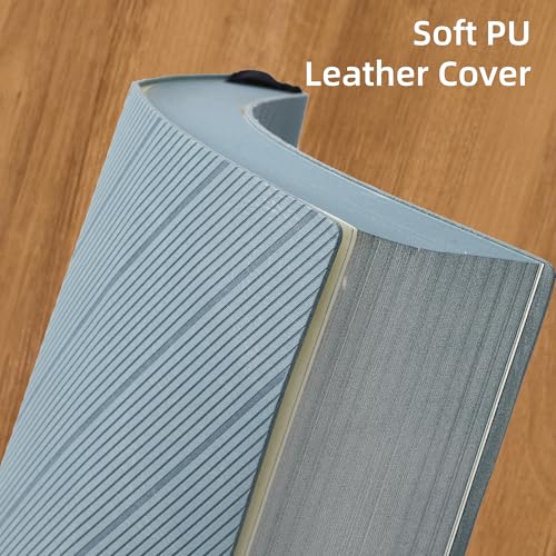 BOBO RABBIT Softcover Lined Notebook 348 Pages Vegan Leather Thick Journal - color: Light Blue