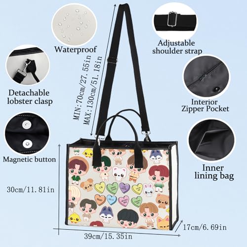 LEVLO Korean Group Stay Cosmetic Makeup Bag Korean Group Fans Gift Korean Group Cartoon Member Makeup Zipper Pouch Bag (SK LT) - color: SKZ LT