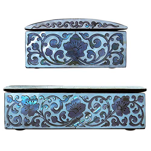 MADDesign Mother of Pearl Trinket Jewelry Box Keepsake Pink Floral