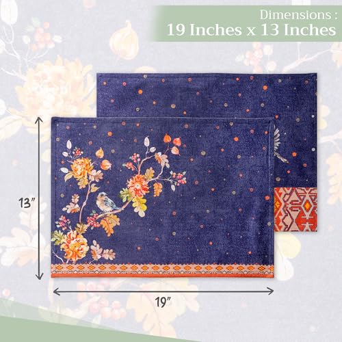 Maison d' Hermine Placemats Set of 4 Reusable 100% Cotton (13"x19") - color: 044 - Kelim - Infinity, size: 13" X 19" (Pack of 4)