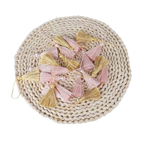 BEL AVENIR 45 pcs Mini Bookmark Tassels 3.75inch Silky Key Tassel - color: Light Pink
