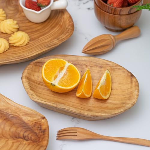 Root Wood Dish, Party Platter and Tray for Sandwich Bread Serving, appetizer display, Vintage ring dish, Hand Carved Artworks (7 inch - 9 inch) - color: 7-9in Root Platter