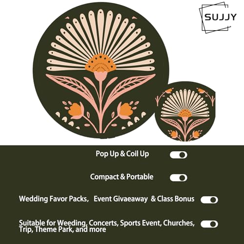4 Pack Olive Boho Foldable Hand Fans – Pocket-Sized Cooling Fans for Daily Use, Hot Flashes, Menopause Relief, Travel & Outdoor (Olive Drab) - style: Olive Drab Boho