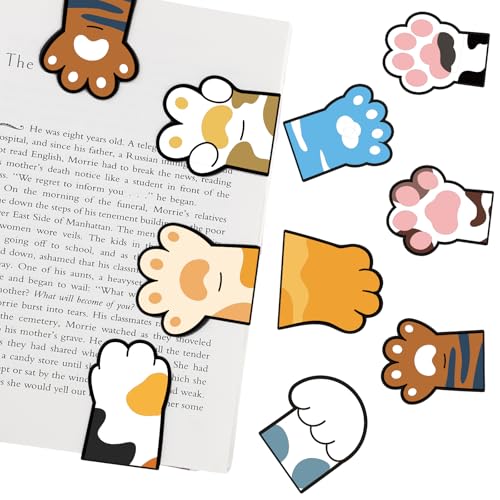 10 Pack Magnetic Cat Paw Bookmarks for Books, Cute Page Markers - color: Cat Paw