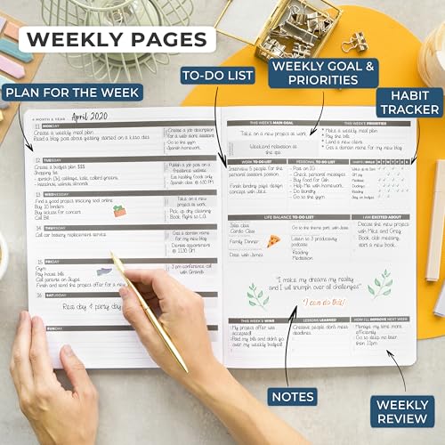 Clever Fox Planner PRO, Undated Weekly Planner, 8.5x11 Mystic Blue - color: Mystic Blue (Undated), size: A4 (8.5" x 11") Standard Version