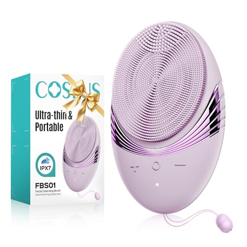 COSLUS FBS01 Facial Cleansing Brush Face Scrubber, Compact for Travel - color: Light Purple