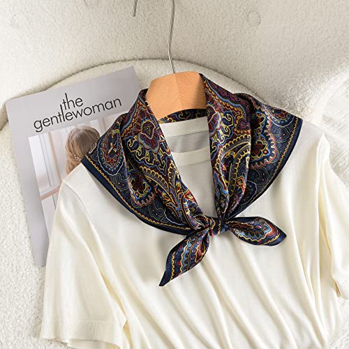 100% Mulberry Silk Scarf - 25.6" Square Neckerchief & Headscarf Gift Packed - color: Deep Coffee